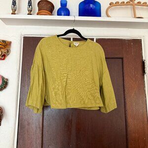 Beaton linen cropped blouse